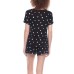  Ladies 3-piece Pajama Jogger Set, Black, 2X