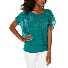 JM Collection Jewel-Embellished Top