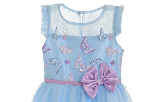  Kids' Spring Dress, Blue, 6