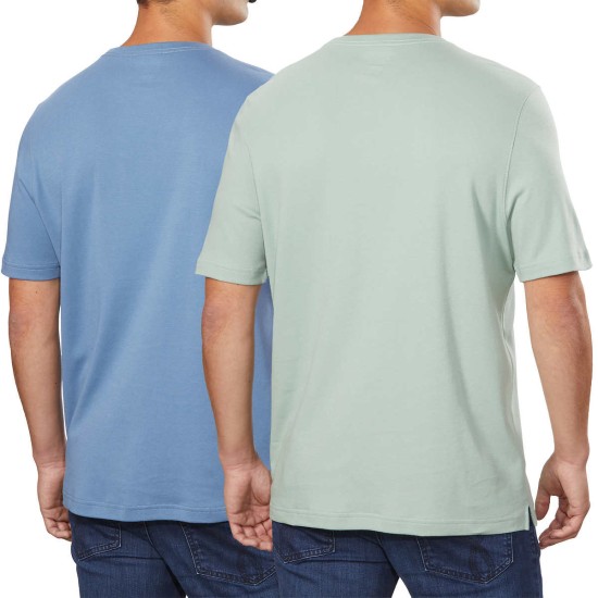  Men’s Peruvian Pima Cotton Tee, 2-Pack, Blue, Medium