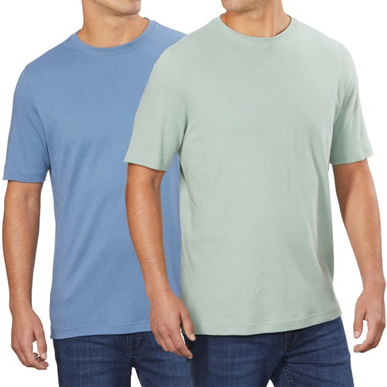  Men’s Peruvian Pima Cotton Tee, 2-Pack, Blue, Medium