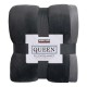  Plush Blanket, Dark Gray, Queen