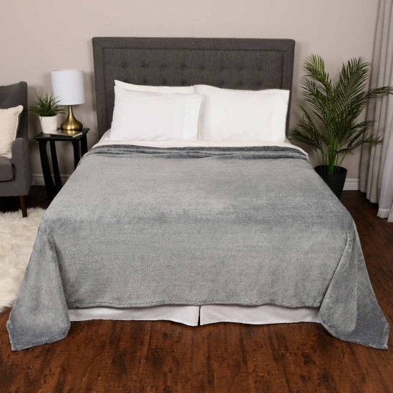  Plush Blanket, Gray, King