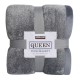 Plush Blanket, Gray, Queen