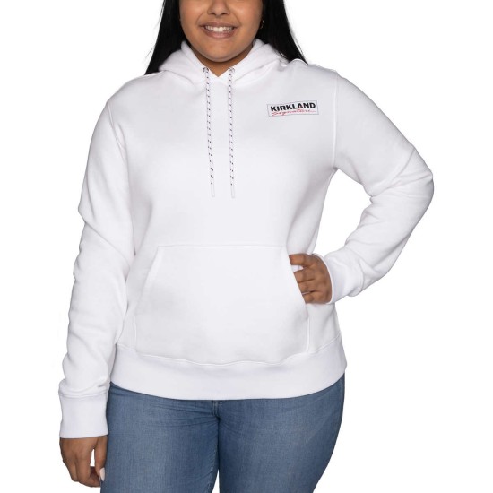  Unisex Logo Hoodie, White, Men's Medium/Women's Large