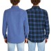  Men's Flannel Shirt, 2-pack, Blue, Large Tall