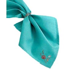 Lenox Linens Chirp Embroidered Napkin (Aqua, 19″ X 19″)