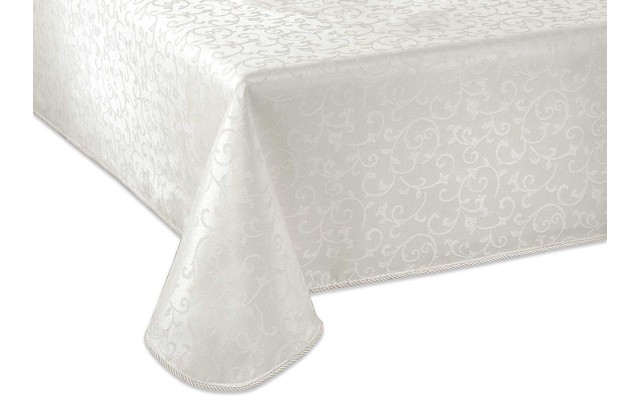 Lenox Opal Innocence 60″x120″ Oblong Tablecloth, Platinum