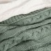  Cable Knit Throw, Green