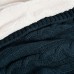  Cable Knit Throw, Blue