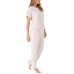  Ladies' 4-piece Terry Pajama Set, Pink, Large