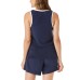  Ladies' 4-piece Terry Pajama Set, Dark Blue, X-Small