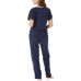  Ladies' 4-piece Terry Pajama Set, Dark Blue, X-Small
