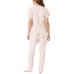  Ladies' 4-piece Terry Pajama Set, Pink, Medium