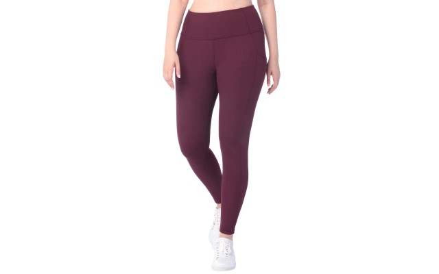  Ladies' Ribbed Legging, Purple, XX-Large