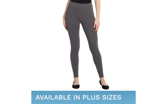  Ladies’ High Waist French Terry Legging, Gray, Medium