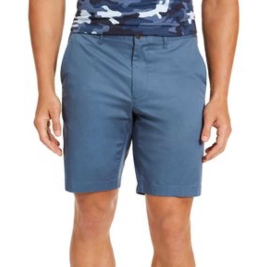  Men’s Poplin 9″ Shorts (Blue, 36)