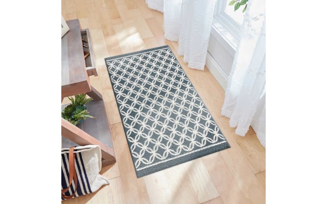  Skid Resistant Latex Backing New Generation Rug, Blue