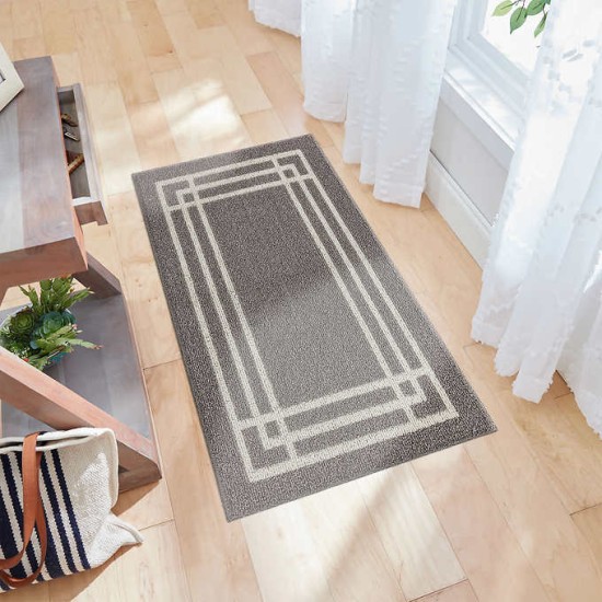  Skid Resistant Latex Backing New Generation Rug, Gray