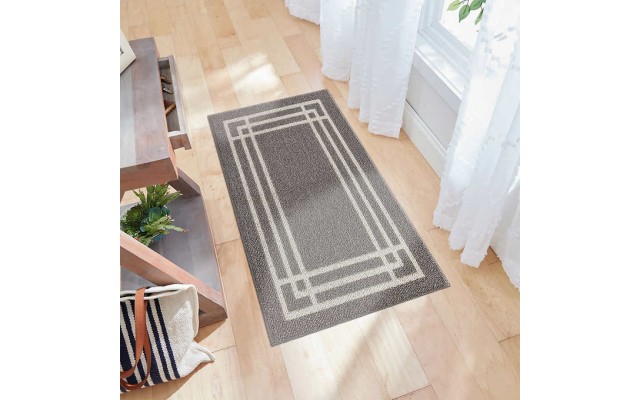  Skid Resistant Latex Backing New Generation Rug, Gray