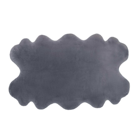  Faux Fur Quad Rug, Gray, 3 ft. 7 in. x 5 ft. 10 in.