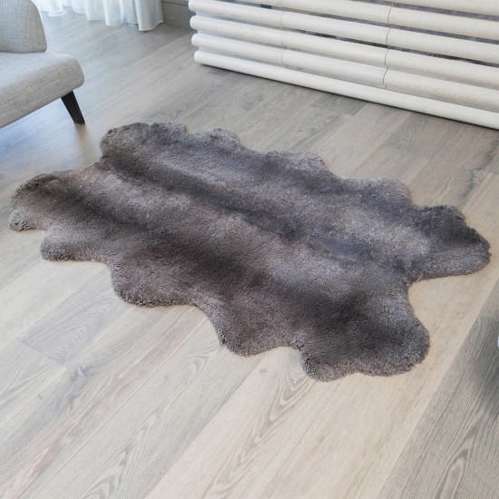 Faux Fur Quad Rug, Brown, 3 ft. 7 in. x 5 ft. 10 in.