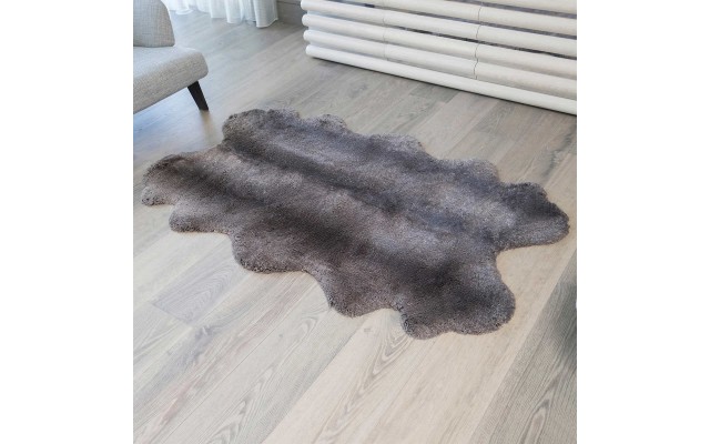  Faux Fur Quad Rug, Brown, 3 ft. 7 in. x 5 ft. 10 in.