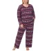  Ladies' Fleece Pajama Set, Purple, 2X