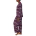  Ladies' Fleece Pajama Set, Purple, 2X
