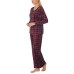  Ladies' Fleece Pajama Set, Red, Medium