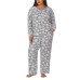  Ladies' Fleece Pajama Set, Gray, 2X