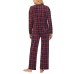  Ladies' Fleece Pajama Set, Red, Medium
