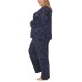  Ladies' Fleece Pajama Set, Blue, 3X