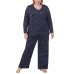  Ladies' Fleece Pajama Set, Blue, 3X