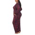  Ladies' Fleece Pajama Set, Red, Medium