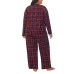  Ladies' Fleece Pajama Set, Red, Medium