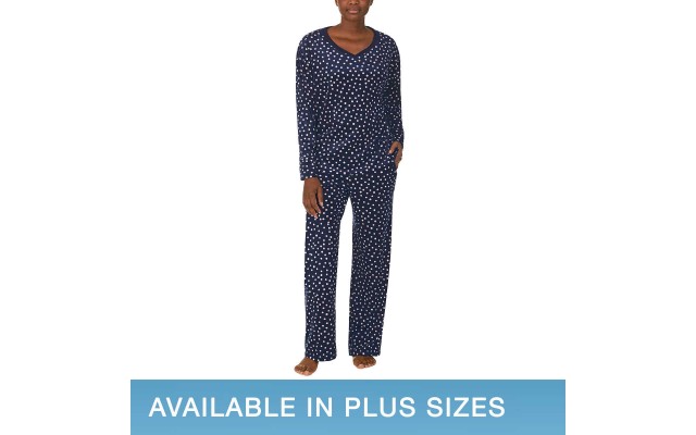  Ladies' Fleece Pajama Set, Blue, 3X