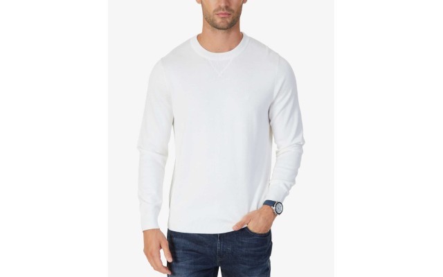  Men’s Classic-Fit Sweatshirt (White, XL)