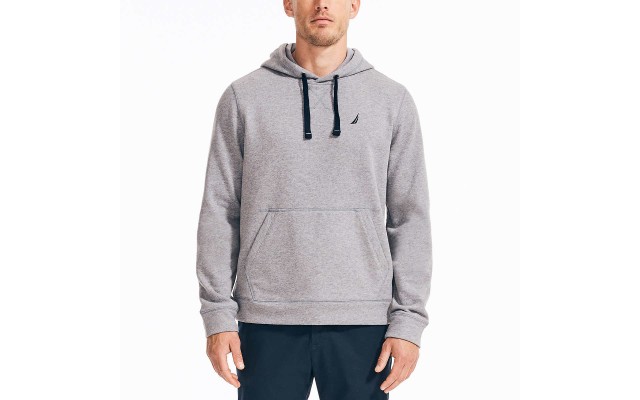  Men's Fleece Pullover Hoodie, Gray, Large