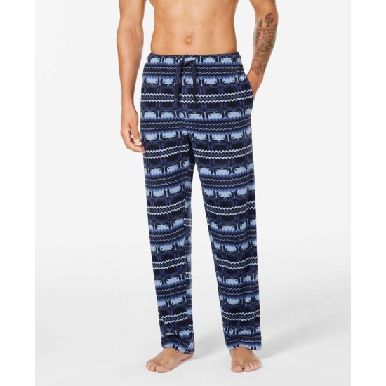  Men’s Fleece Pajama Pants (Blue, S)