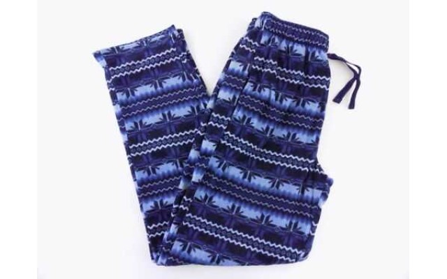  Men’s Fleece Pajama Pants (Blue, S)