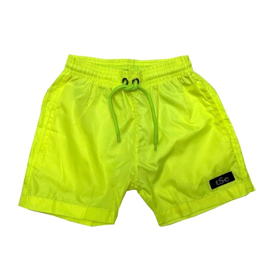 Printed, Solid & Fluorescent Colored Quick Dry Swim Shorts for Boys and Girls, Swim Trunks, Bathing Suits, Swimwear, Swim Shorts for Kids, Fluorescent Green, 11-12T