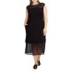Rachel  Trendy Plus Sheer-Hem Midi Dress (Black, 2X)