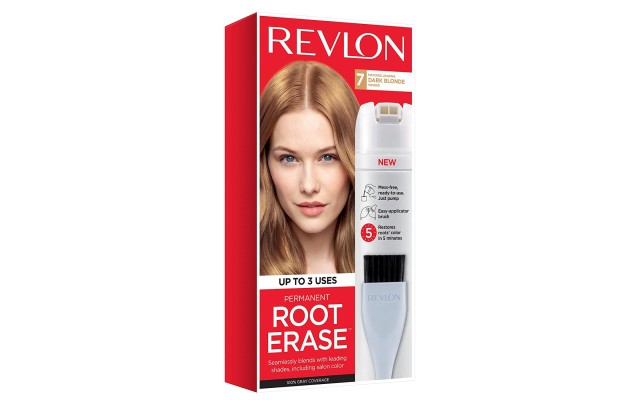  Root Erase Permanent Hair Color, 100% Gray Coverage, At-Home Root Touchup Hair Dye with Applicator Brush for Multiple Use, Dark Blonde (7)
