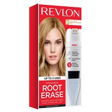 Revlon Root Erase Permanent Hair Color, 100% Gray Coverage, At-Home Root Touchup Hair Dye with Applicator Brush for Multiple Use, Medium Blonde (8)