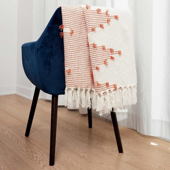  Lightweight Boho Throw, Orange