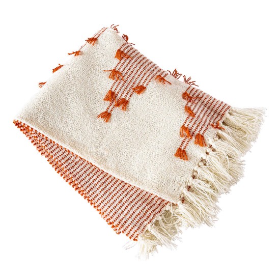  Lightweight Boho Throw, Orange