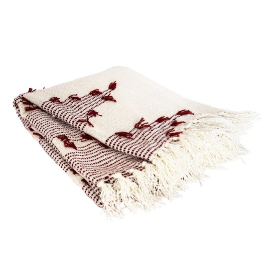  Lightweight Boho Throw, Red