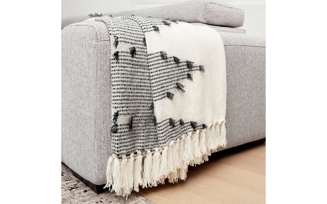  Lightweight Boho Throw, Black