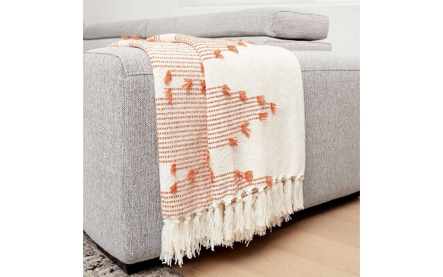  Lightweight Boho Throw, Orange